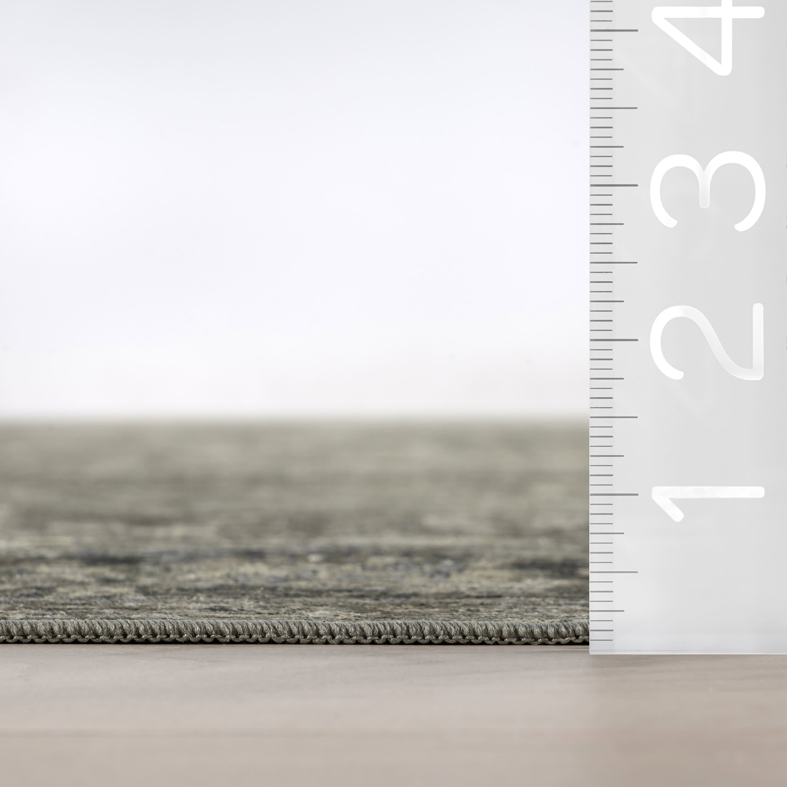 Bayberry Spill Proof Vintage Washable Rug | Green Grey