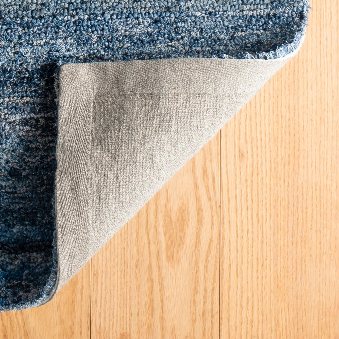 Denim Chindi Hand Hooked Cotton Rug | Blue