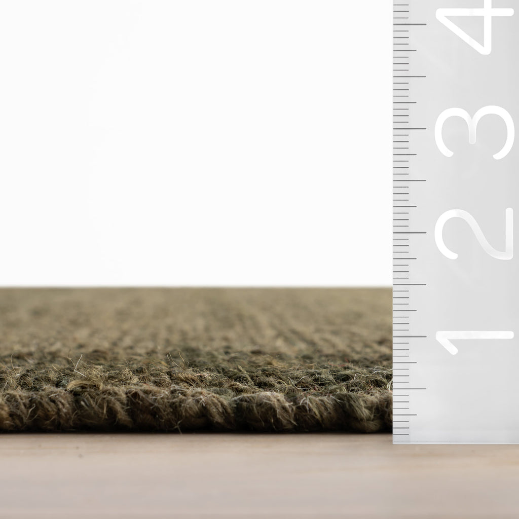 Tiziri Striped Moroccan Hand Woven Jute Rug | Green