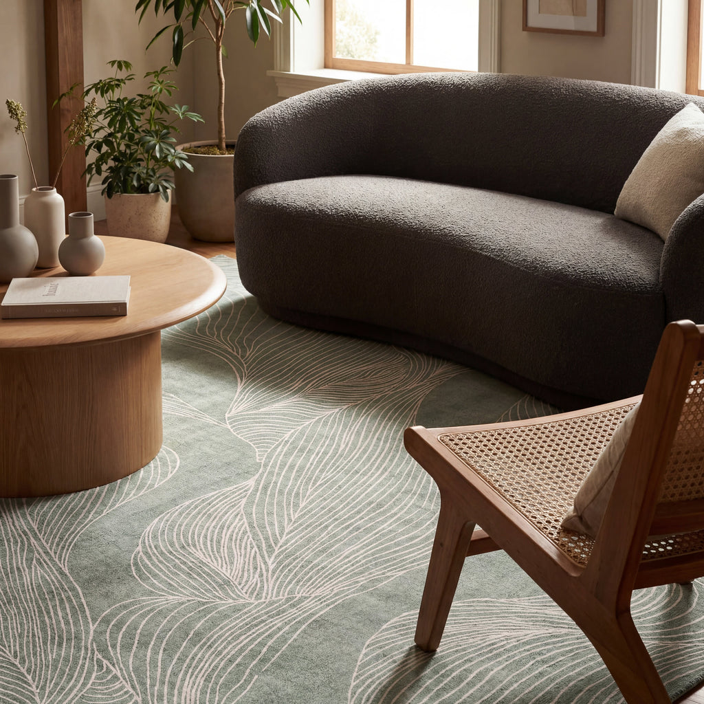 Cenavi Coastal Washable Rug | Green