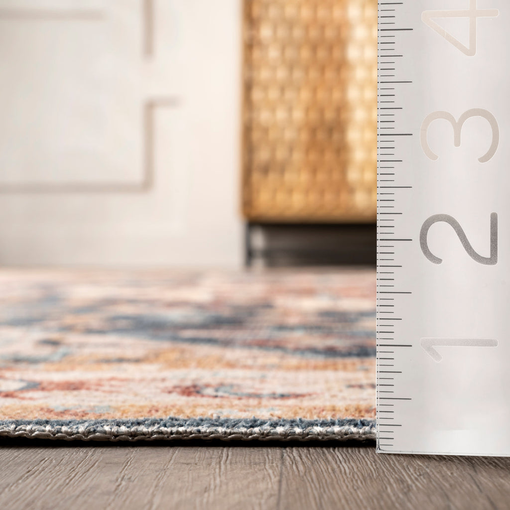 Jewel Medallion Washable Rug | Dark Blue