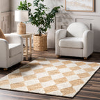 Deja Diamond Jute Trellis Rug | Natural