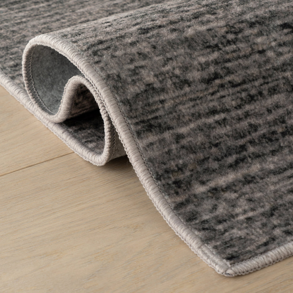 Noryn Abstract Washable Rug | Grey