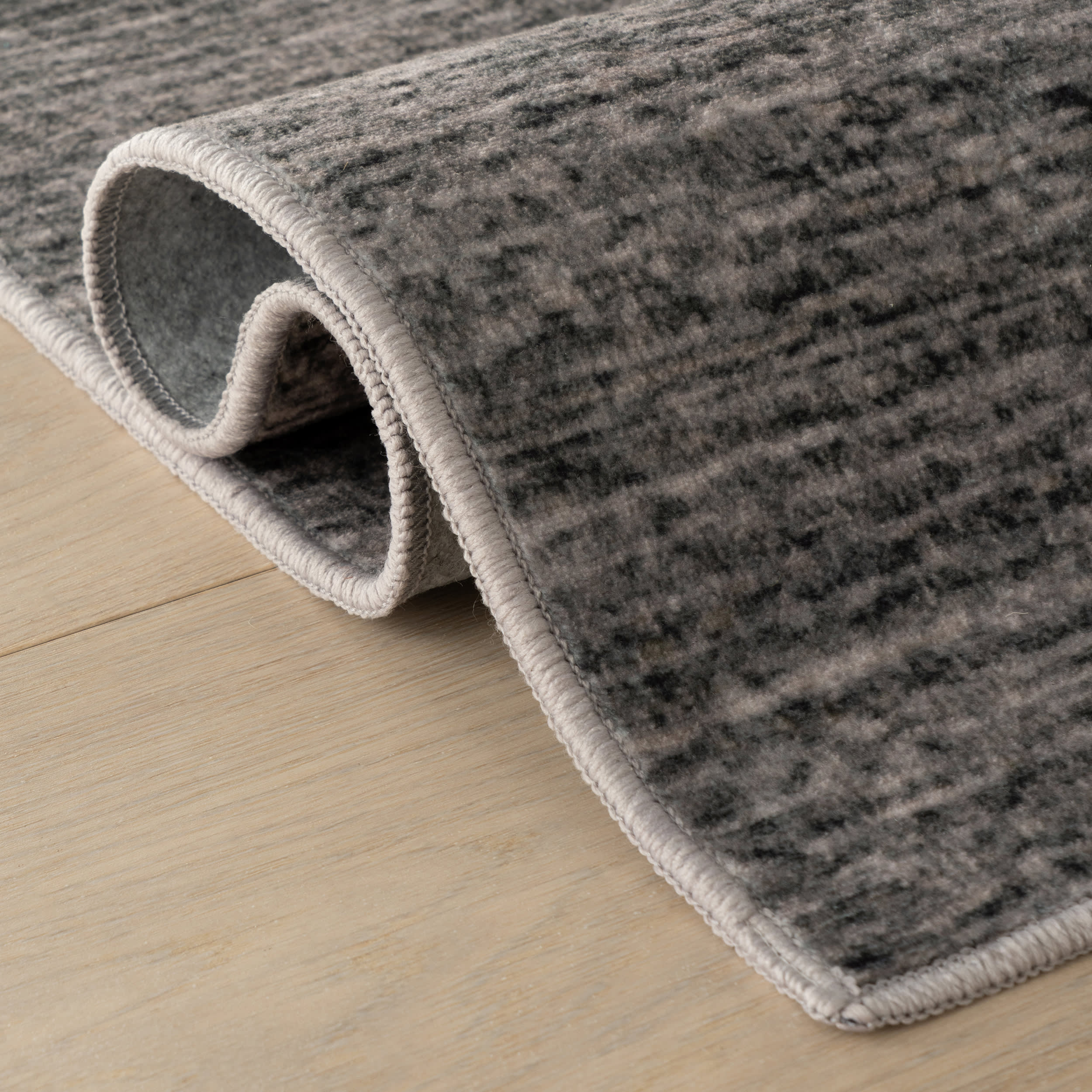 Noryn Abstract Washable Rug | Grey