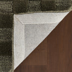 Linthea Modern Checkered Handmade Wool Rug | Green