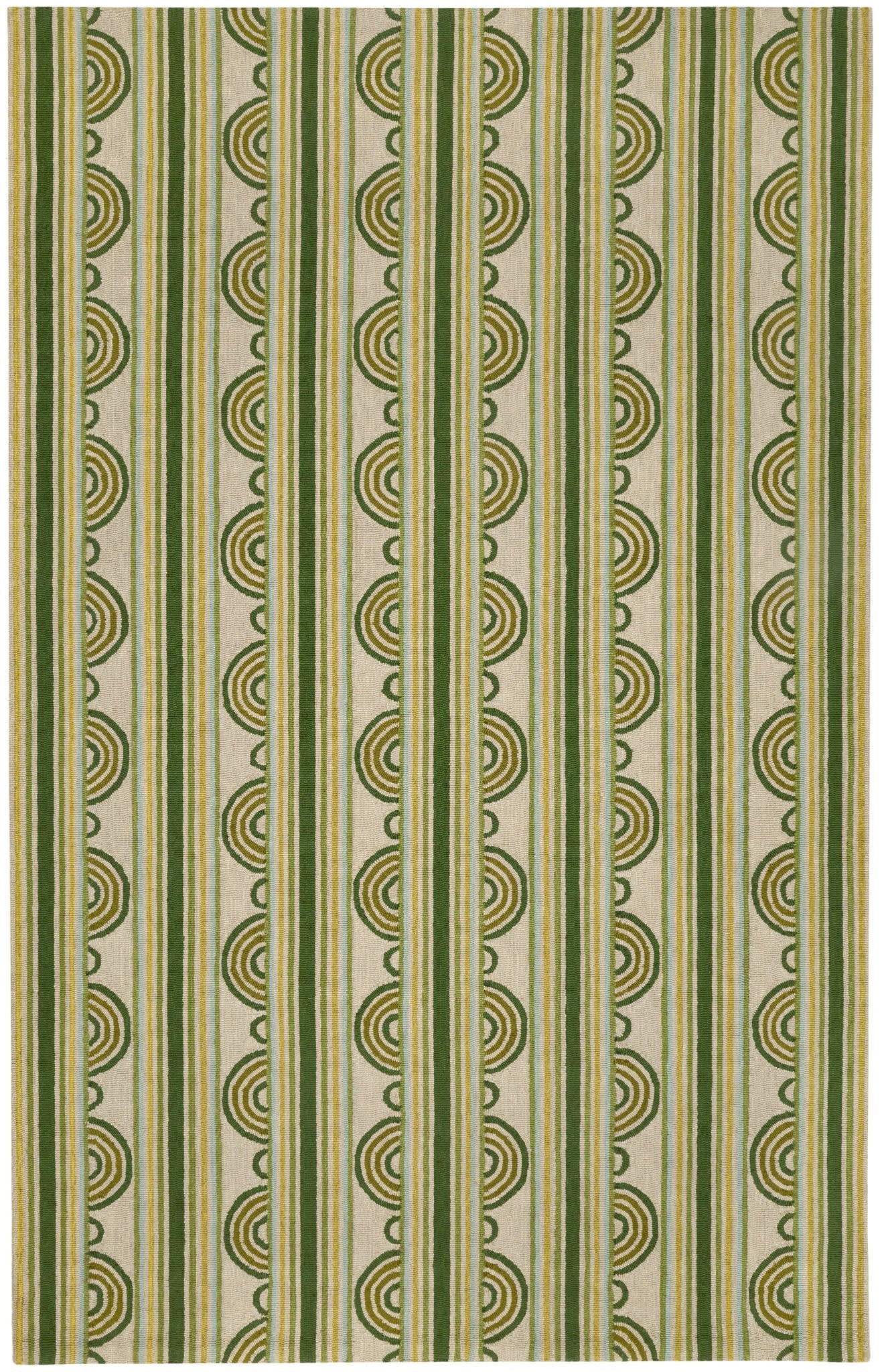 Button Hand Micro Hooked Wool Rug | Olive Image secondaire du produit