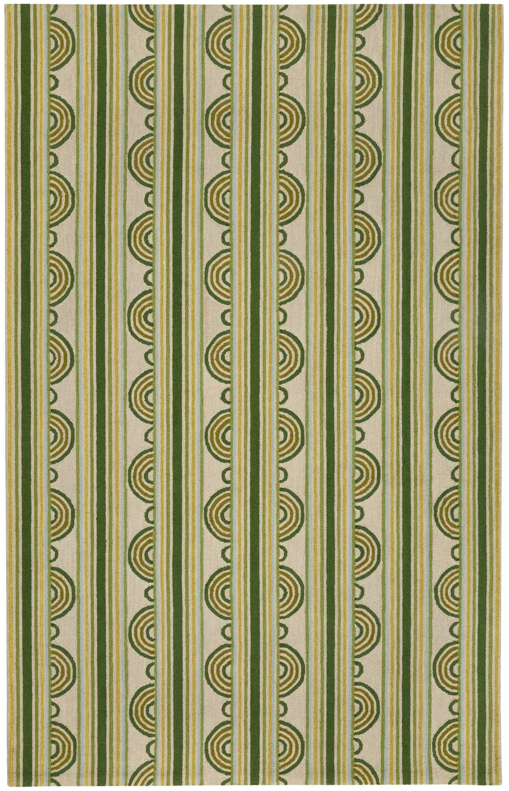 Button Hand Micro Hooked Wool Rug | Olive