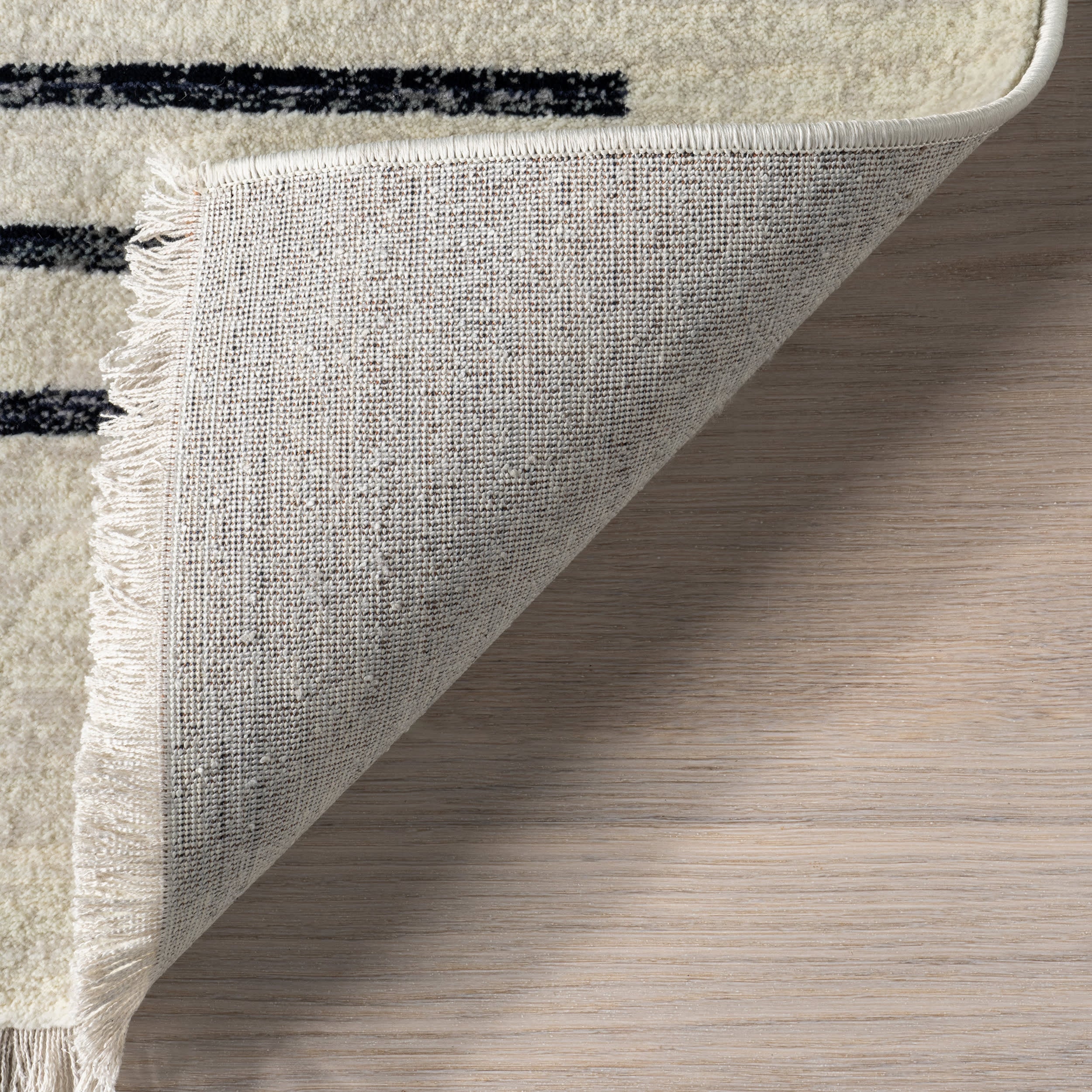 Anette Block Striped Rug | Beige