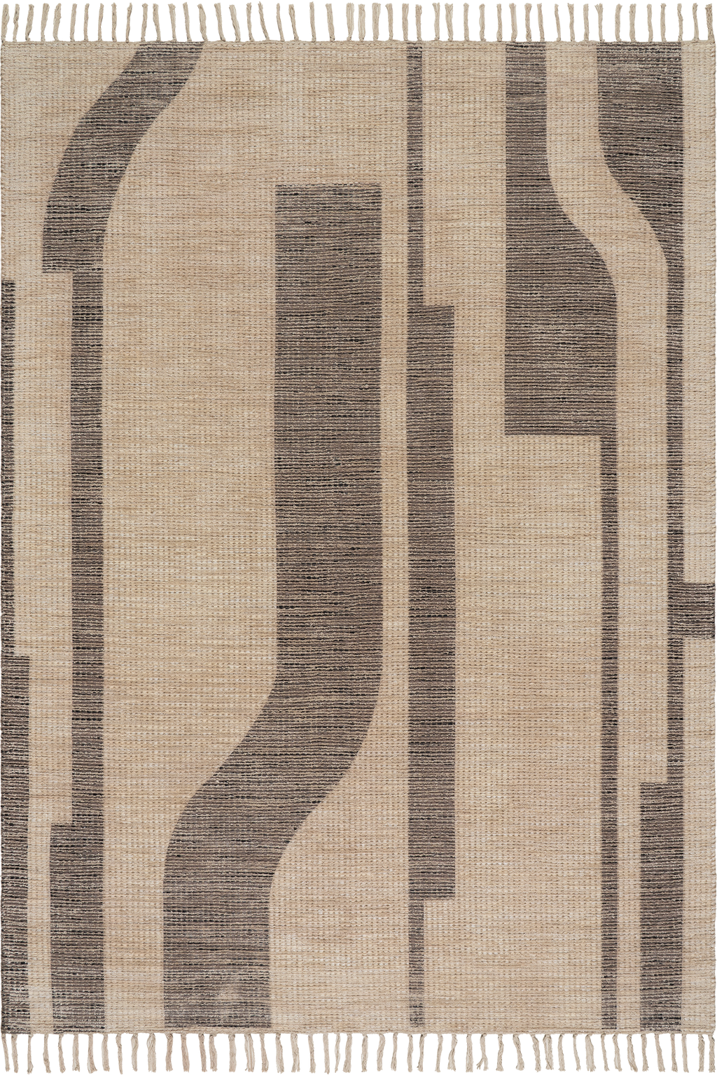 Shomar Bohemian Abstract Striped Rug | Natural