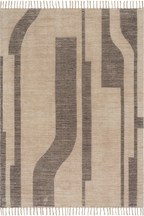 Shomar Bohemian Abstract Striped Rug | Natural