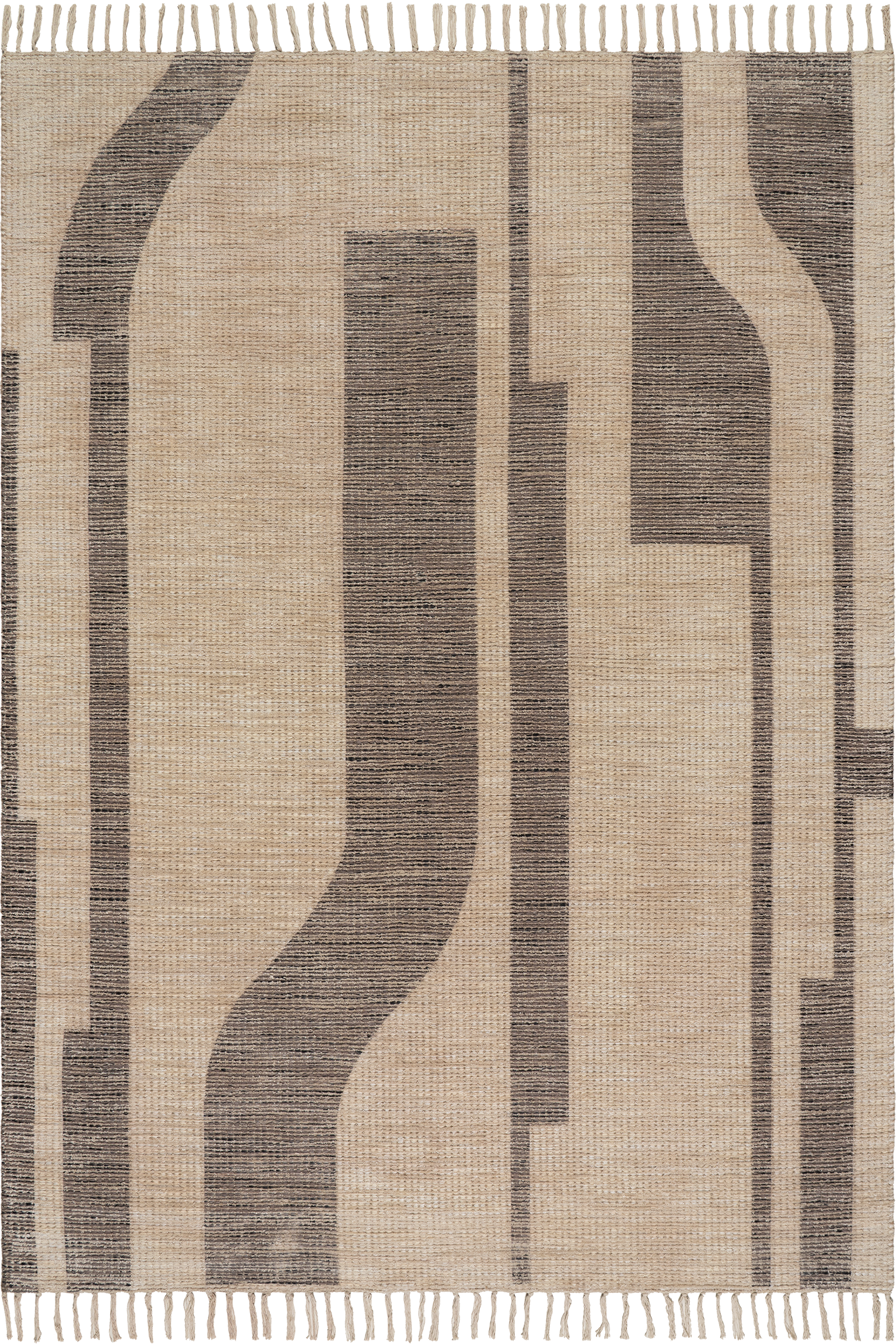 Shomar Bohemian Abstract Striped Rug | Natural