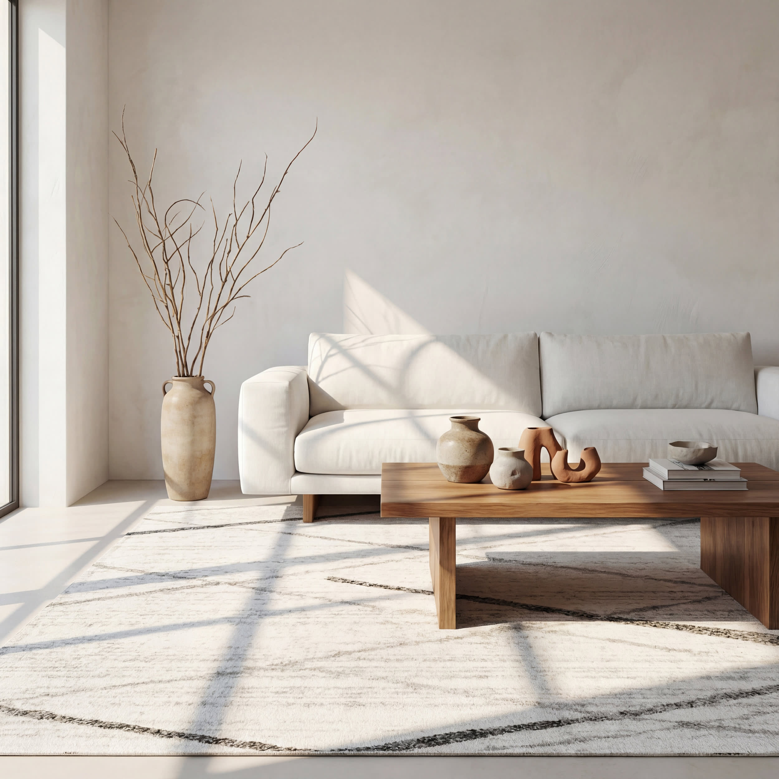 Broken Lattice Rug | Grey