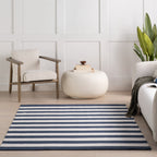 Banks Stripe Handwoven Indoor/Outdoor Rug | Navy