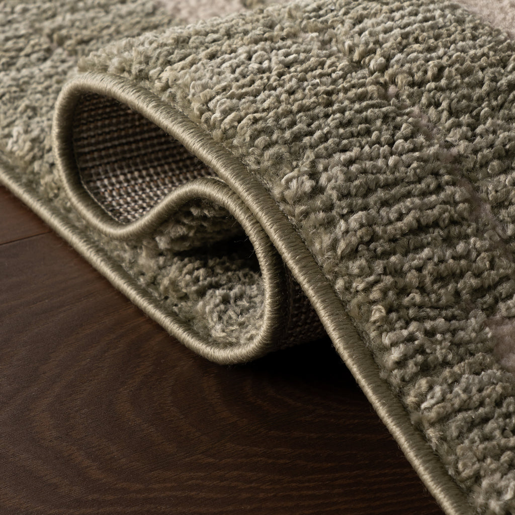 Suba Transitional Geometric Rug | Green