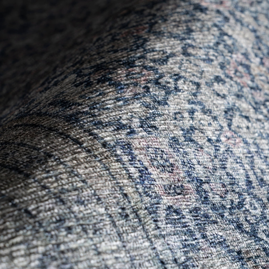Zella Vintage & Distressed Washable Rug | Blue