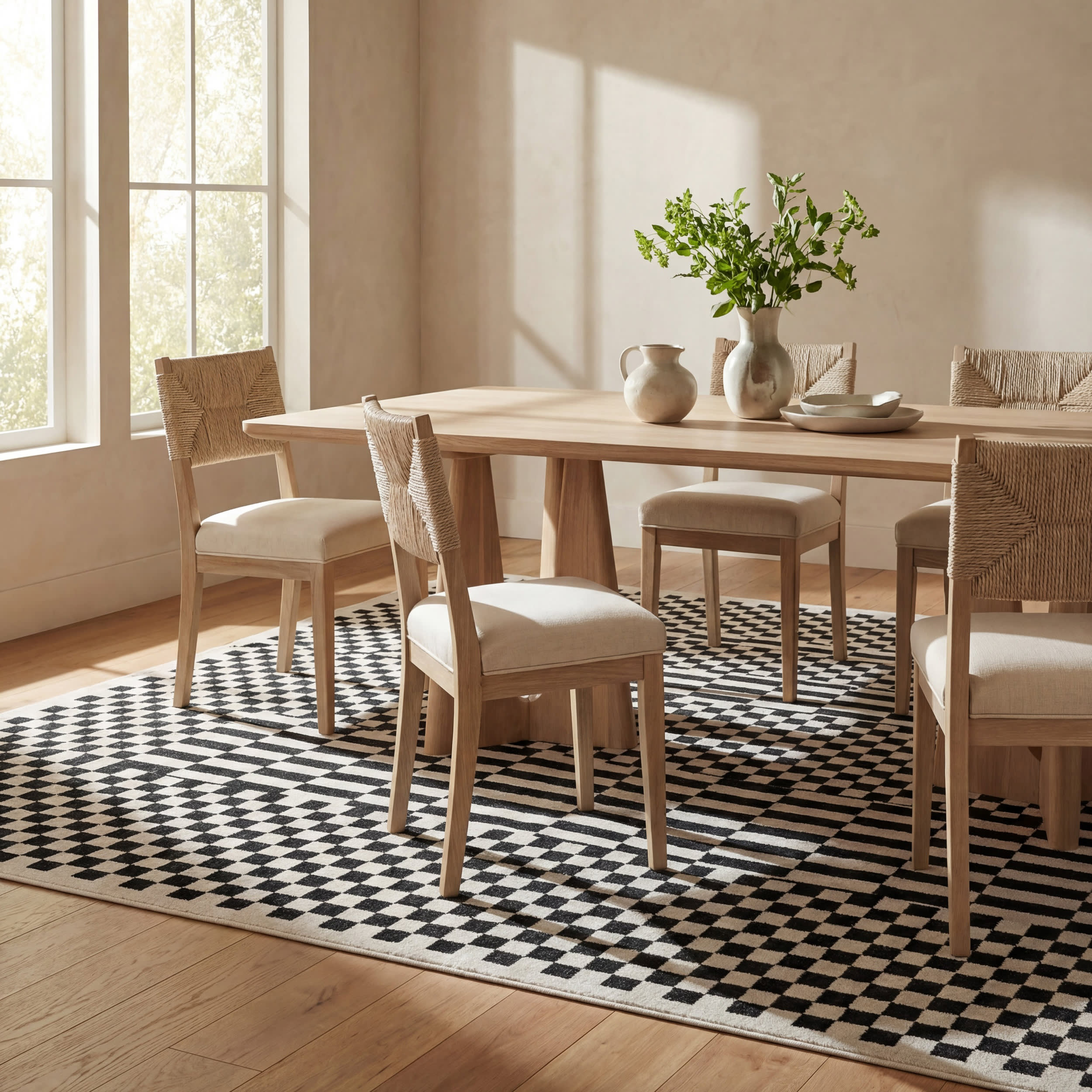 Kallie Washable Tiled Rug | Blue