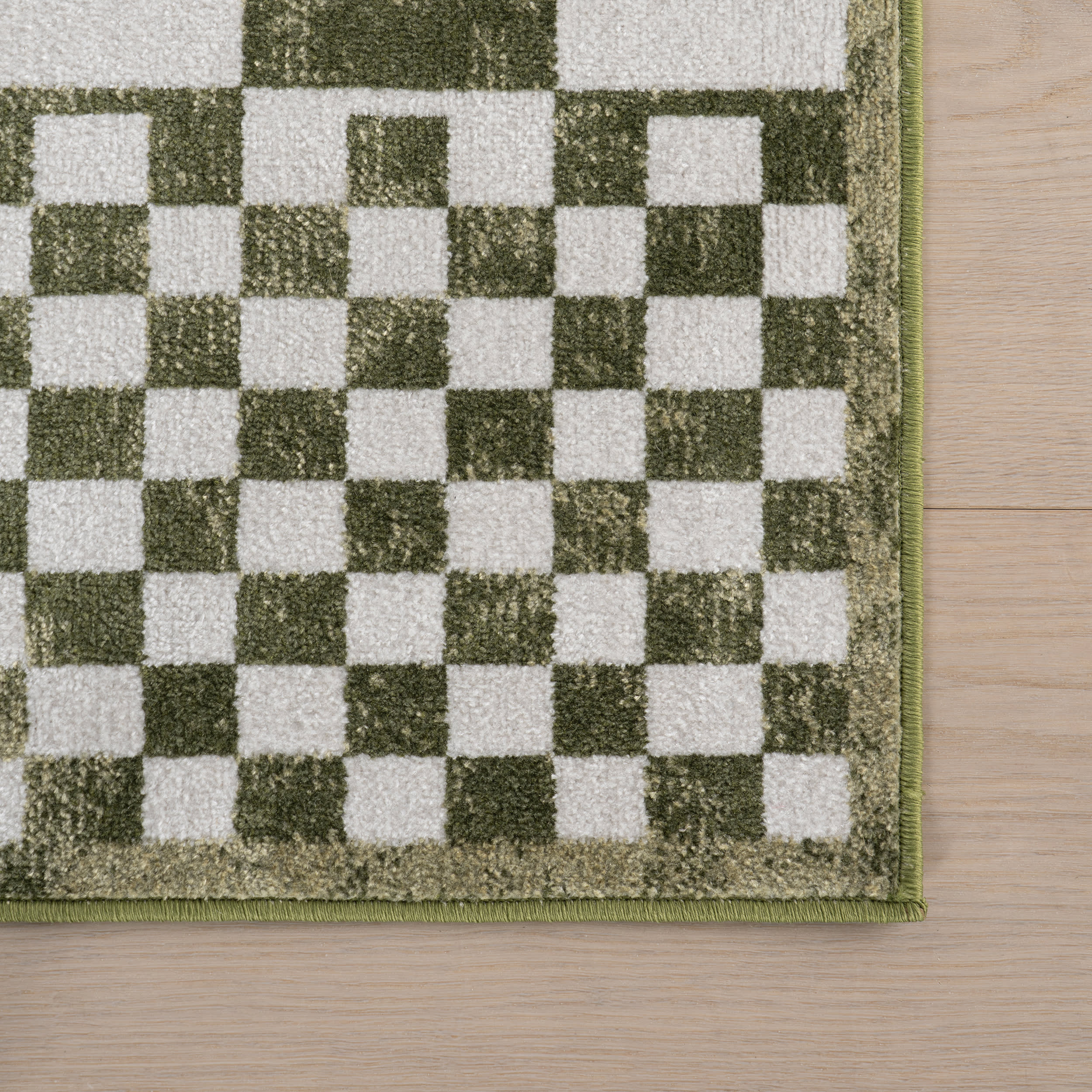 Kallie Washable Tiled Rug | Green