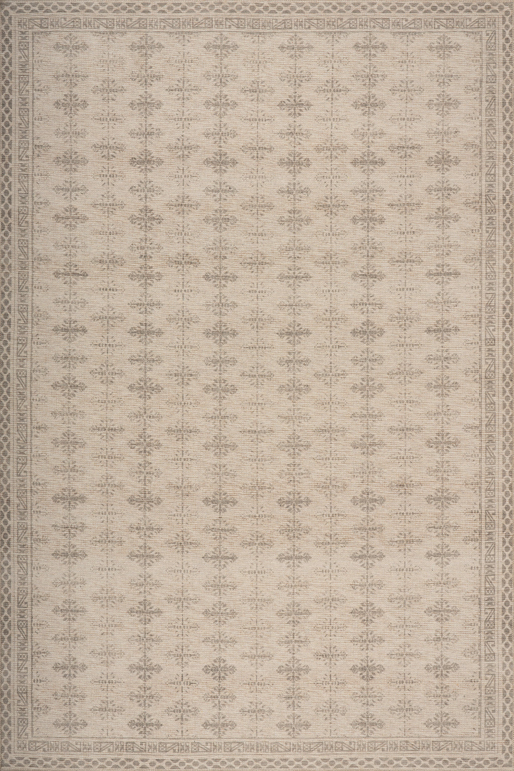 Zayna Traditional Bordered Washable Rug | Ivory