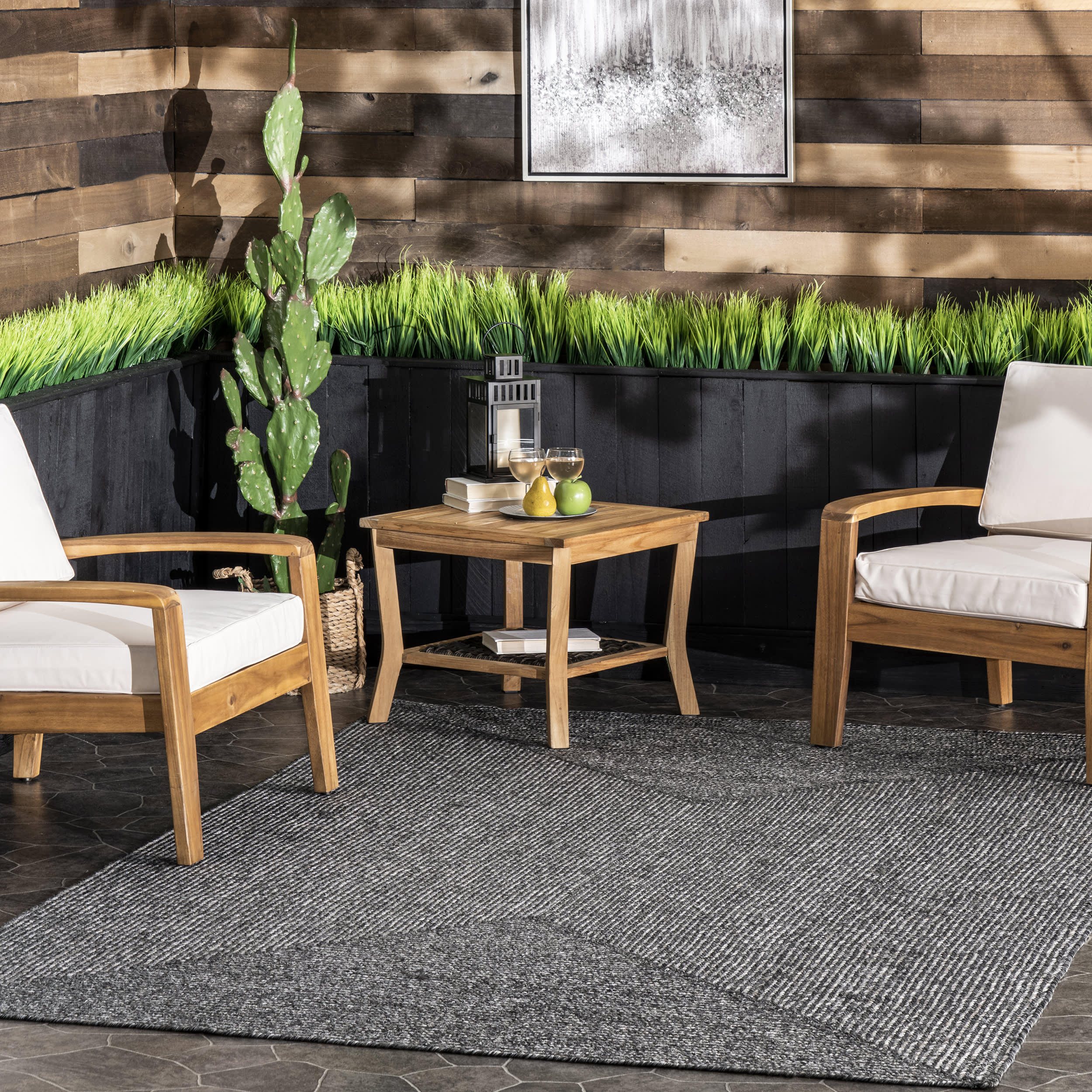 Everywhere Hand-Braided Indoor/Outdoor Rug | Charcoal