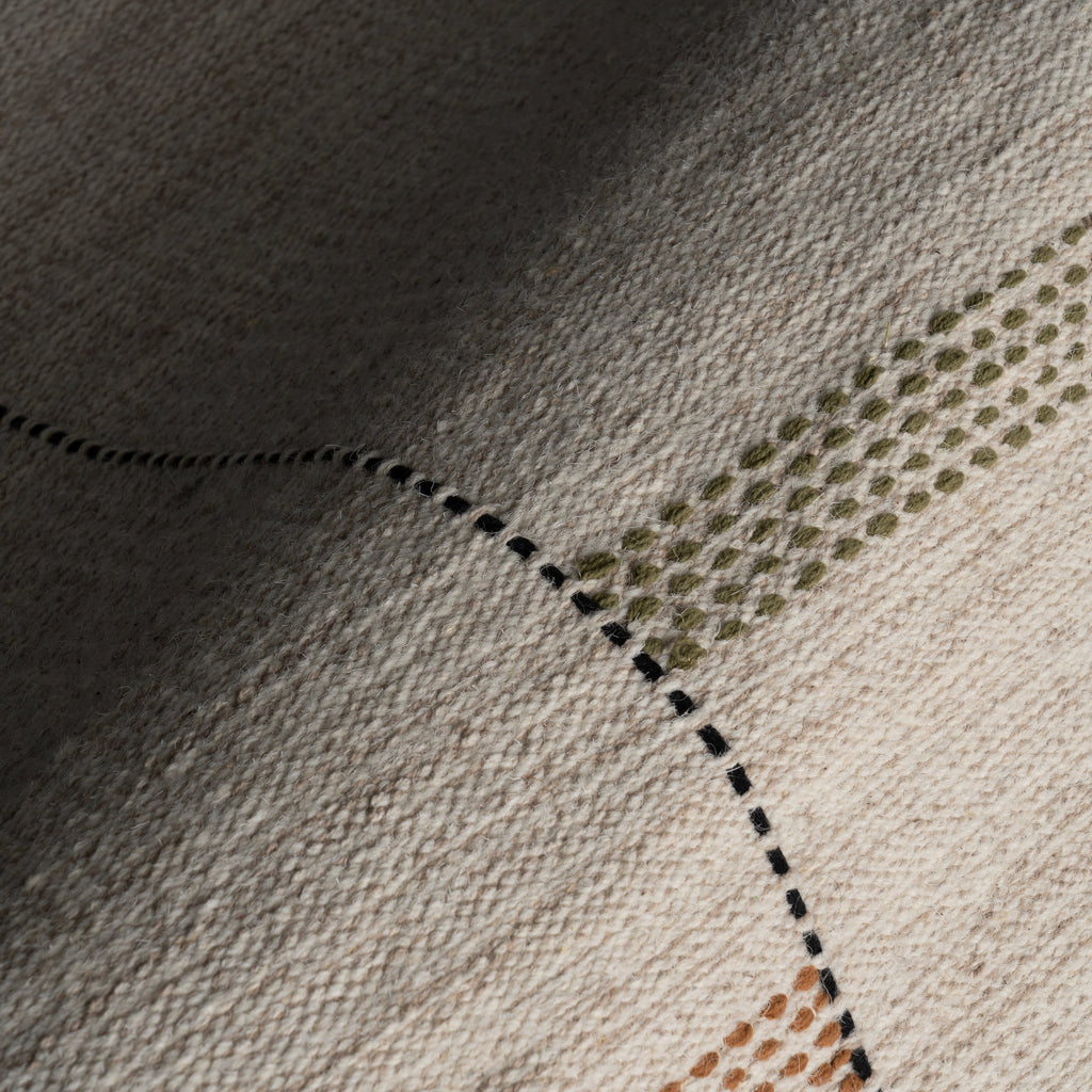 Shiloh Bohemian Striped Wool Rug | Beige