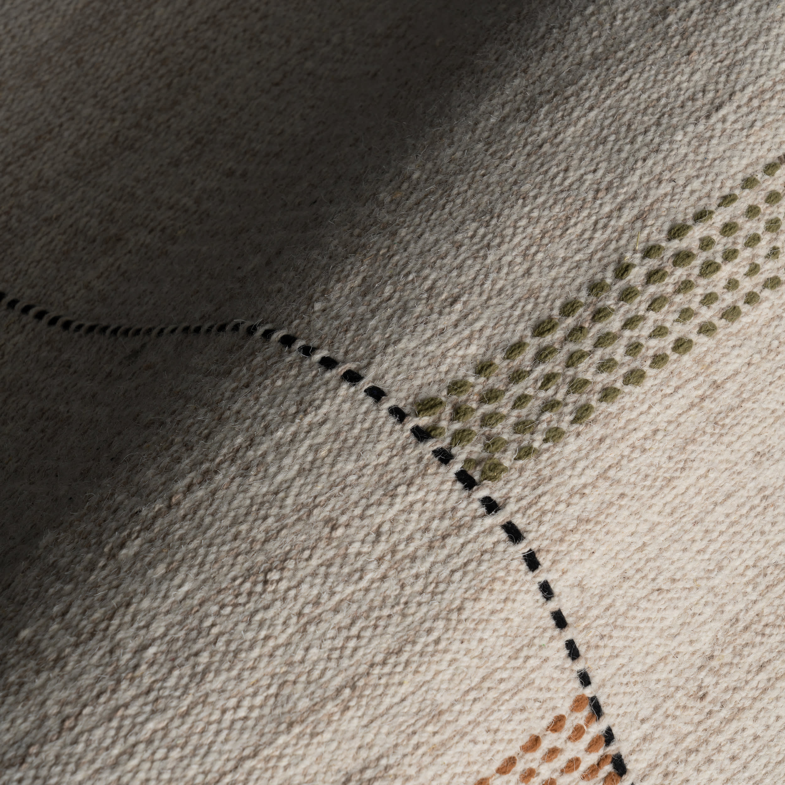 Shiloh Bohemian Striped Wool Rug | Beige