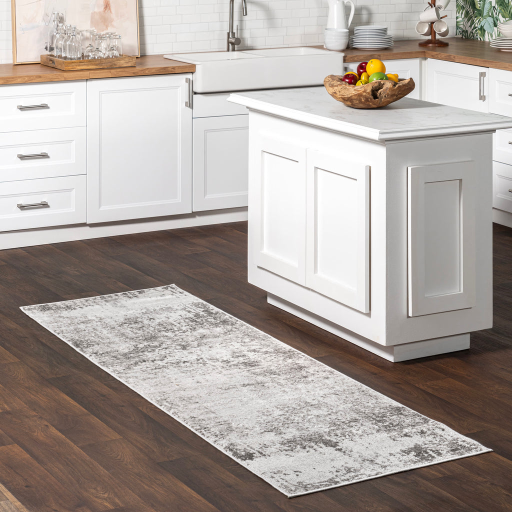 Whitney Vintage Abstract Rug | Light Grey