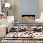 Moroccan Diamond Shag With Tassels Rug | Grey