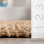 Hand Woven Jute with Wool Fringe Rug | Natural