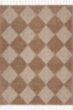 Aylin Diamond Tasseled Rug | Tan