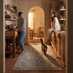 Luda Vintage & Distressed Washable Rug | Sage