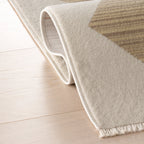 Vanni Checkered Fringed Rug | Ivory