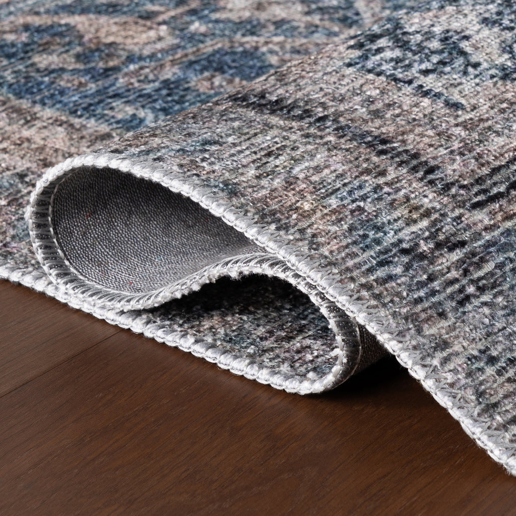 Tila Vintage & Distressed Washable Rug | Blue