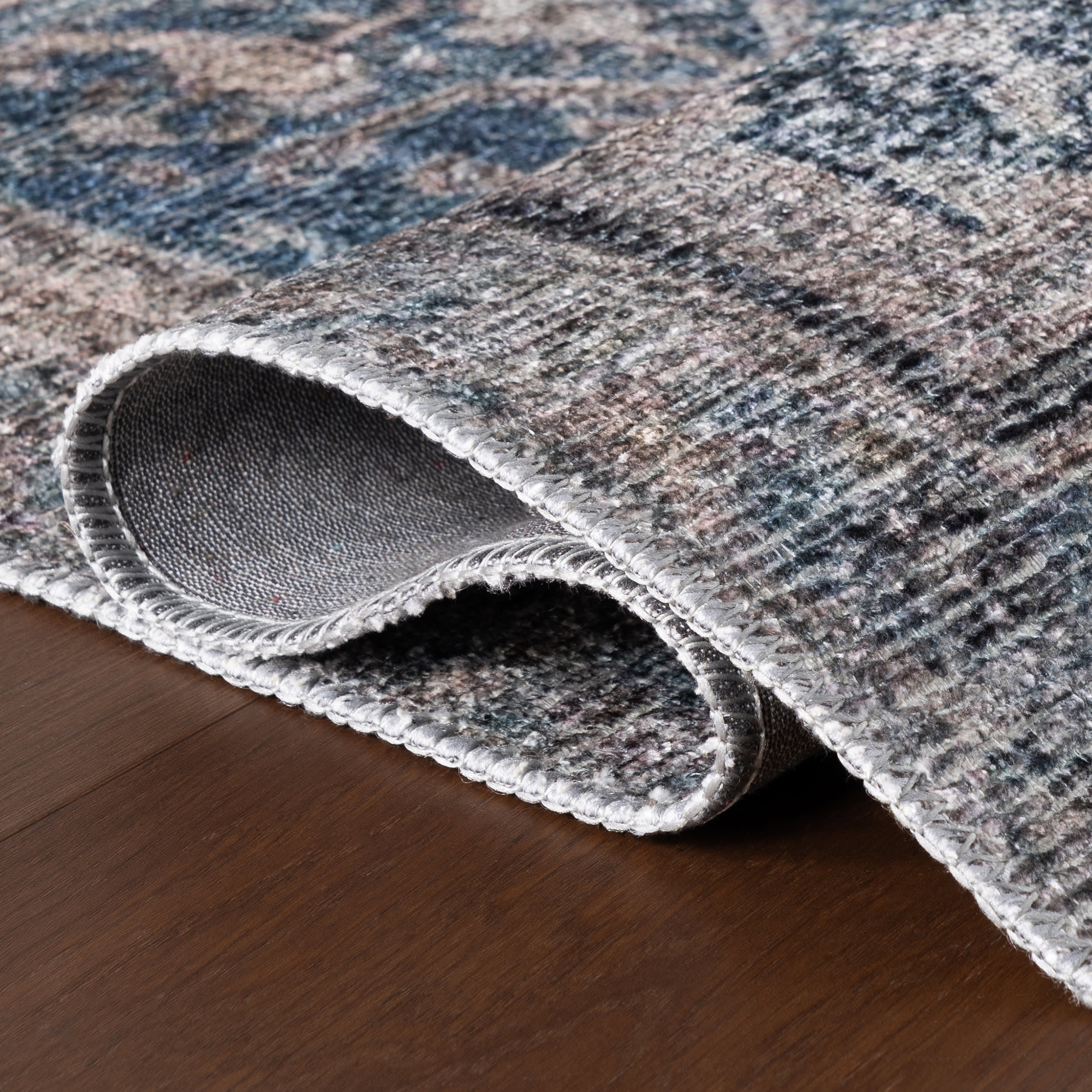 Tila Vintage & Distressed Washable Rug | Blue