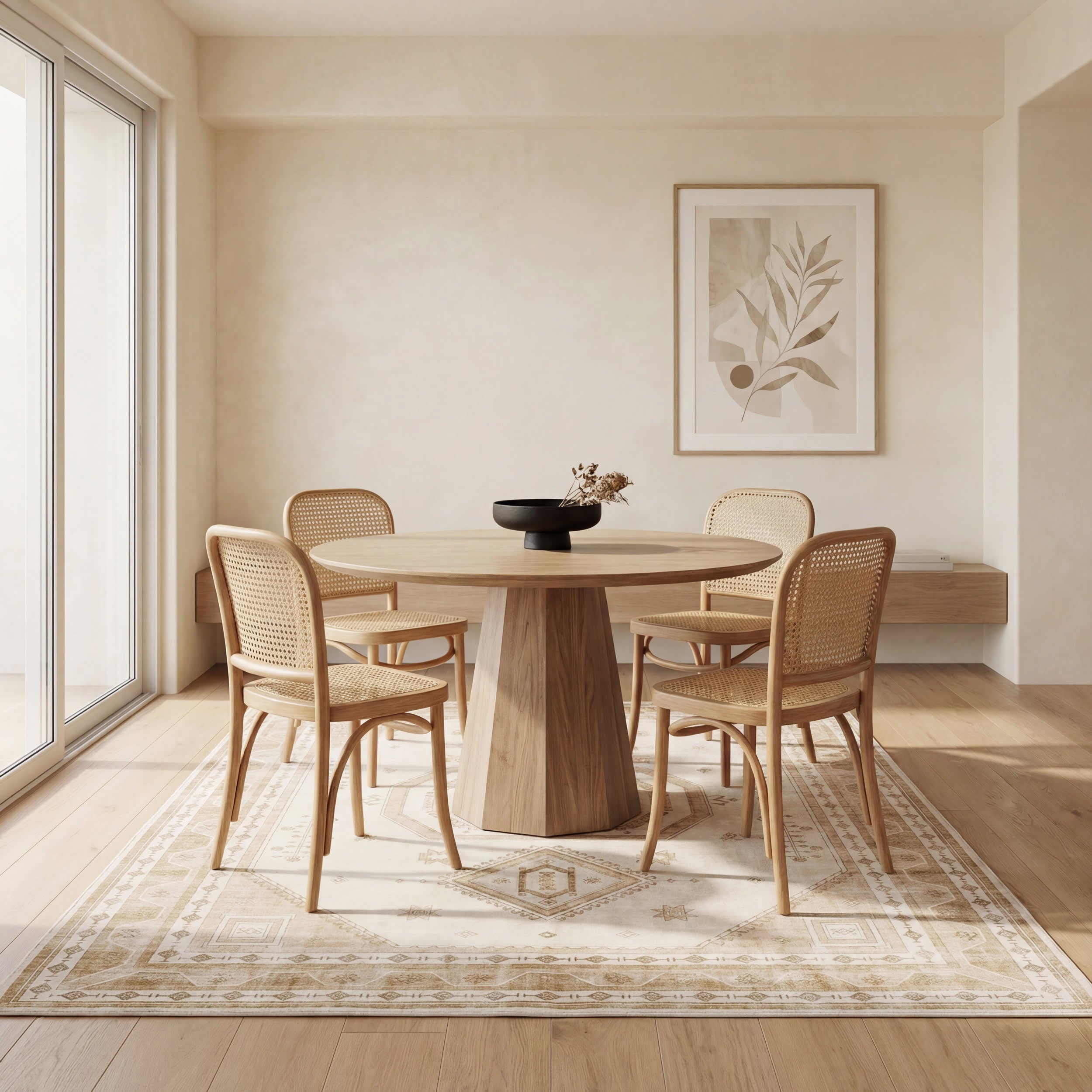 Hanice Oriental and Persian Washable Rug | Natural