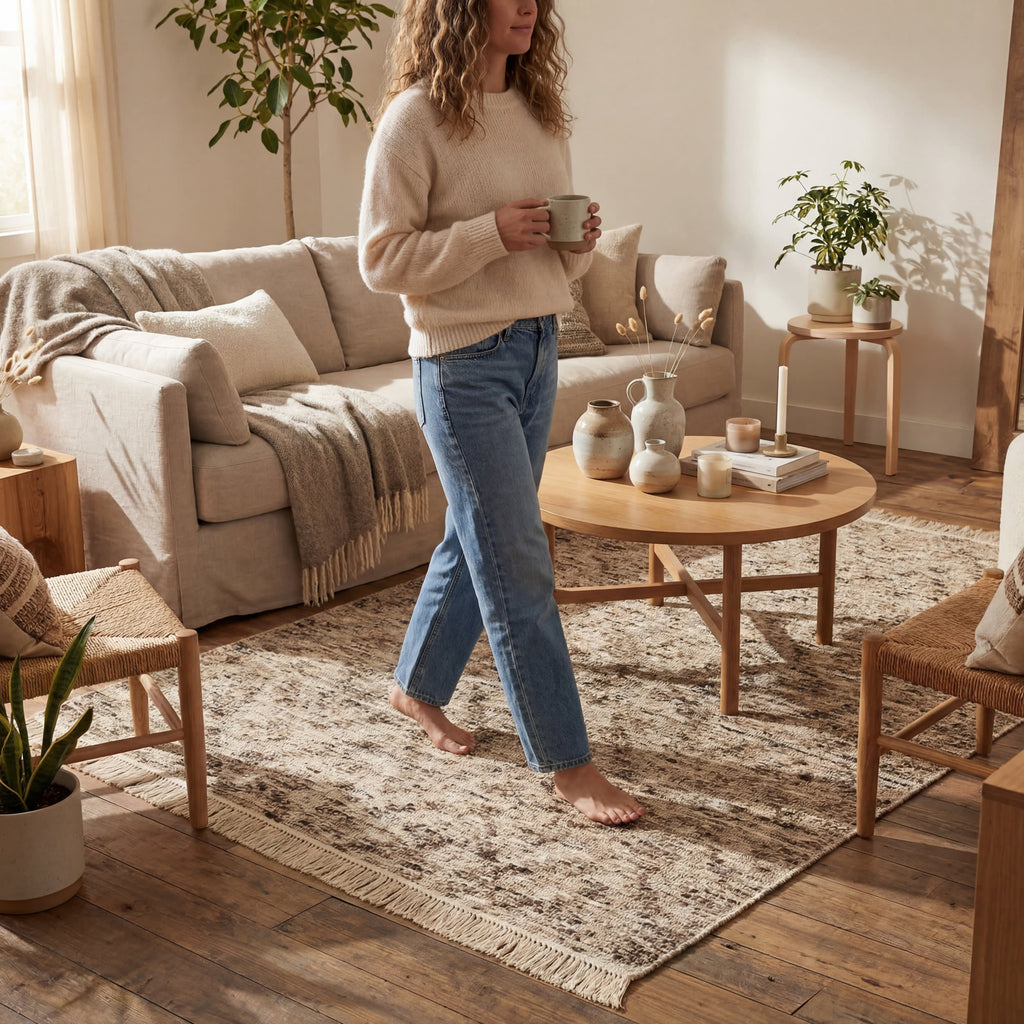 JuJu Tasseled Wool Rug | Brown