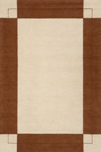 Caligo Mid Century Modern Bordered Rug | Brick
