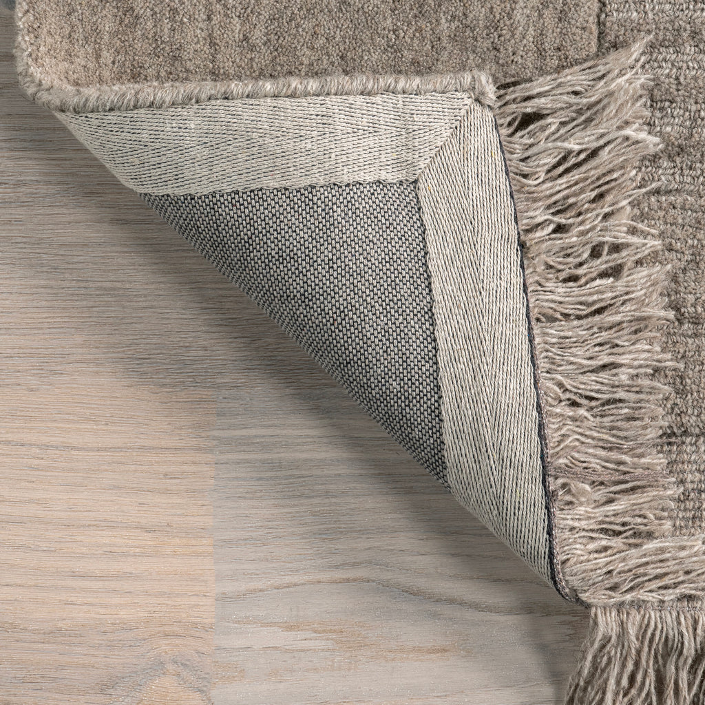 Mozai Fringed Wool-Blend Rug | Beige