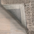 Mozai Fringed Wool-Blend Rug | Beige