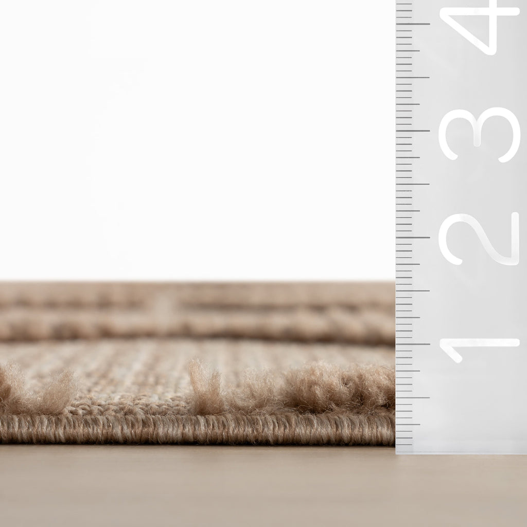 Aylin Diamond Tasseled Rug | Tan