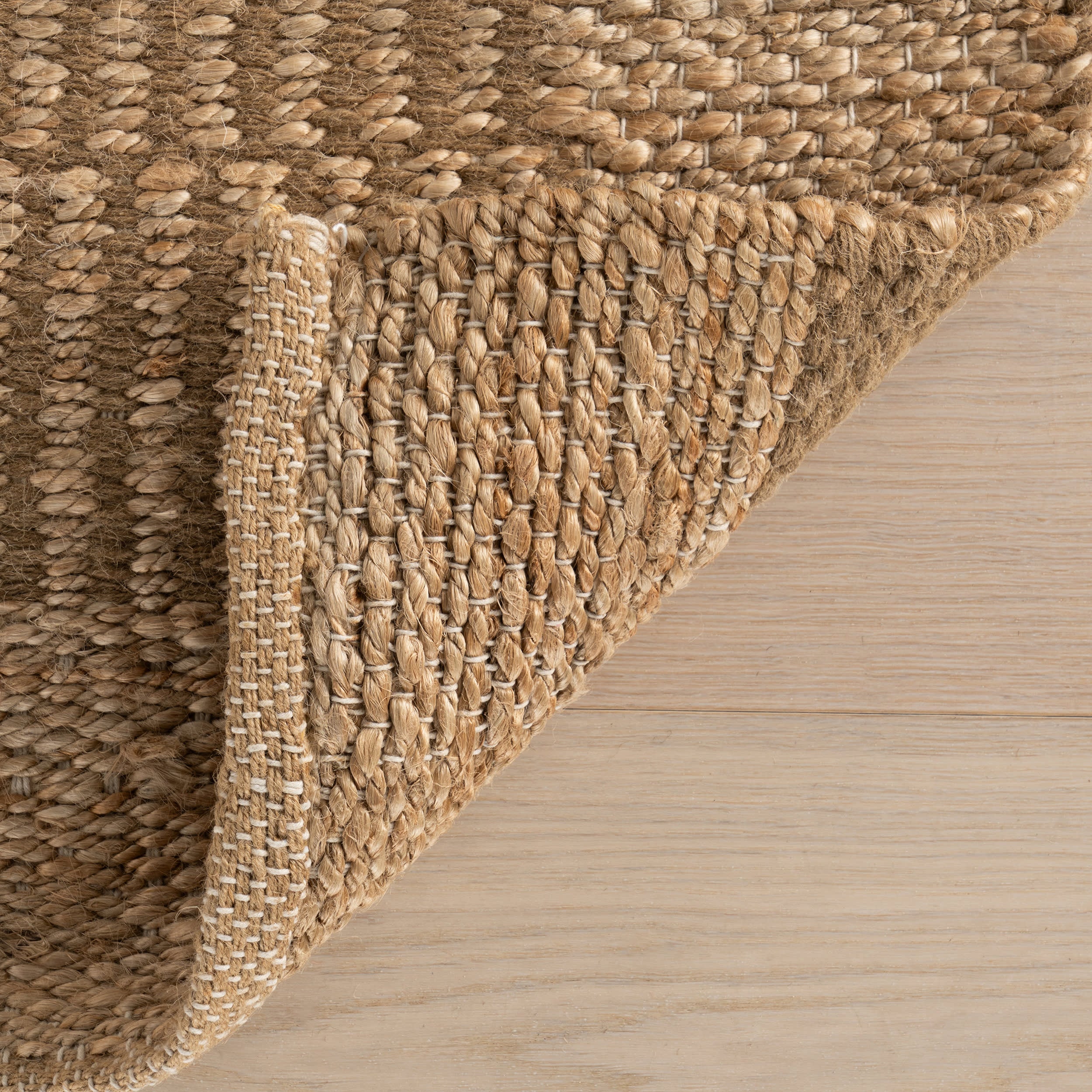 Tiziri Striped Moroccan Hand Woven Jute Rug | Brown