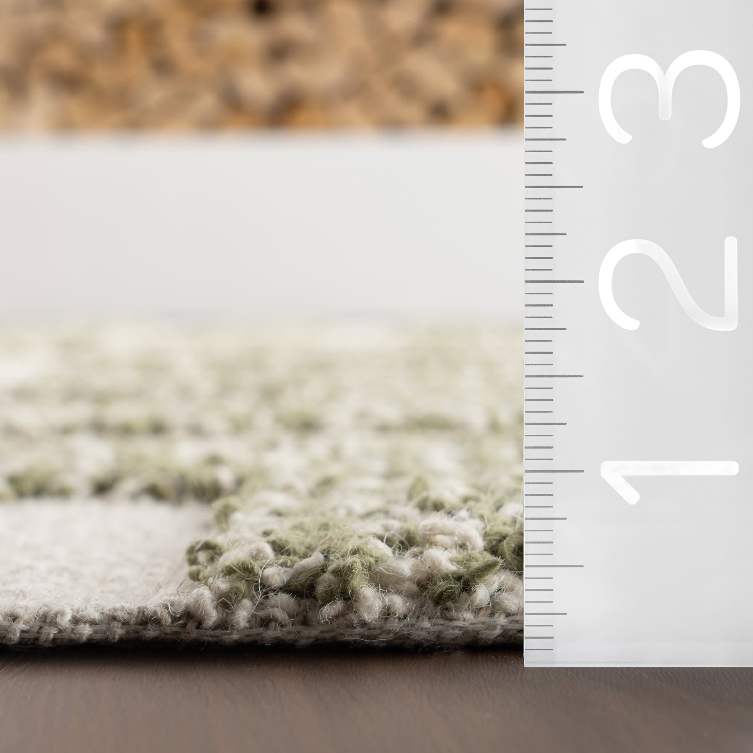 Riel Bohemian Geometric Wool Rug | Green