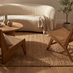 Tiziri Striped Moroccan Hand Woven Jute Rug | Brown
