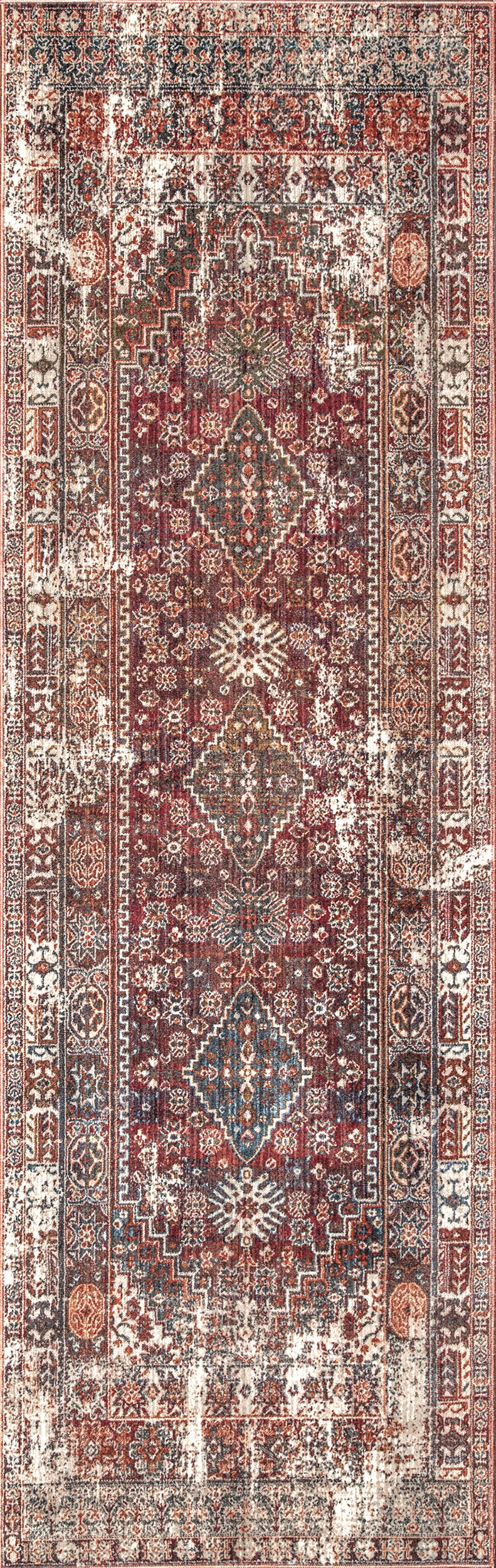 Archer Distressed Medallion Rug | Rust Main image