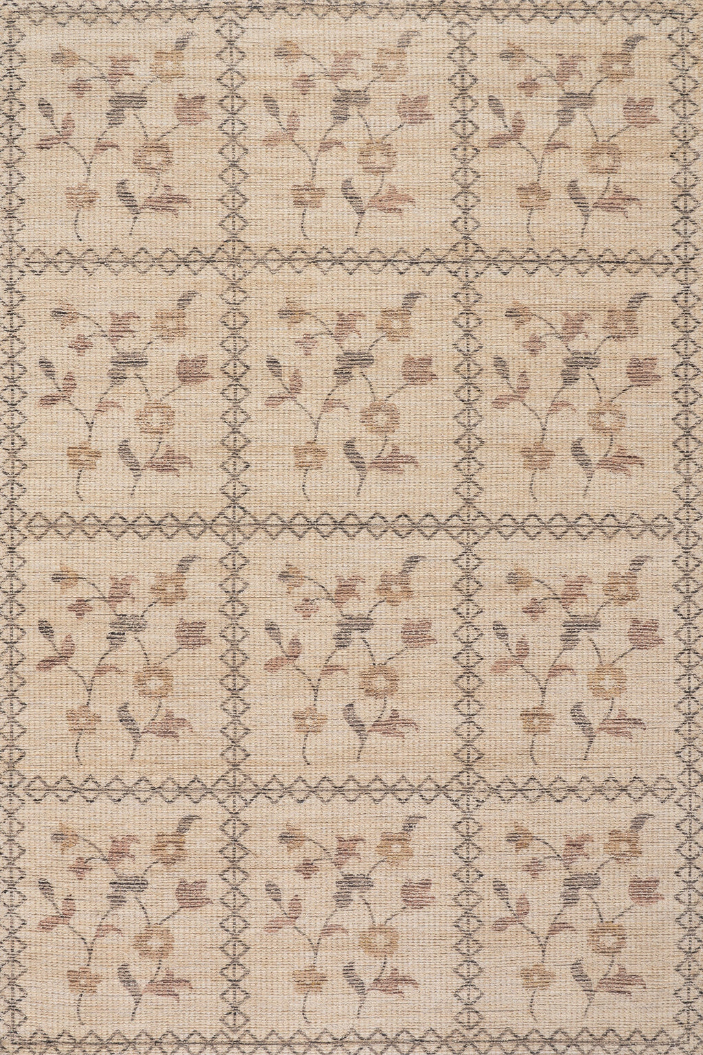 Nyme Floral and Paisley Farmhouse Rug | Sand