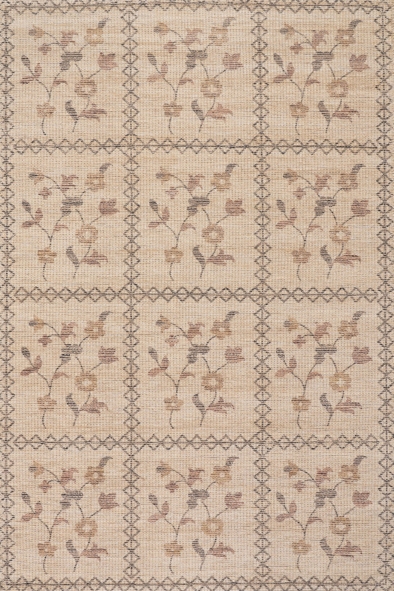 Nyme Floral and Paisley Farmhouse Rug | Sand