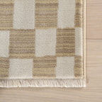 Rasali Checkered Box Rug | Beige