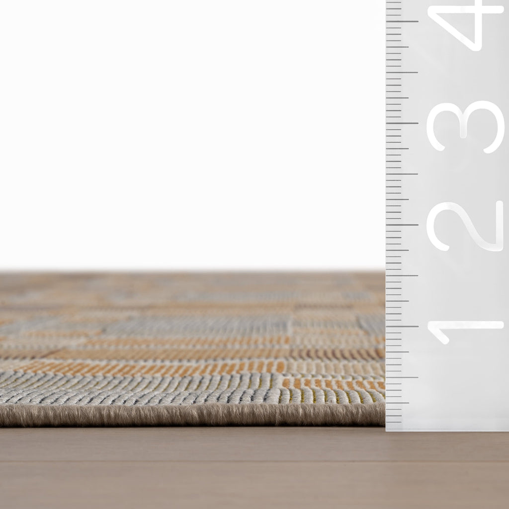 Mesael Modern Plaid Indoor/Outdoor Rug | Tan