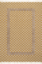 Memphis Modern Checkered Hand Woven Rug | Golden Yellow
