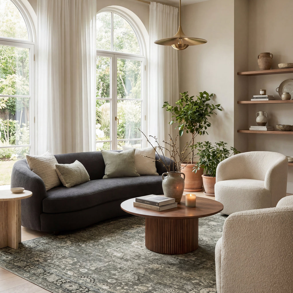 Bayberry Spill Proof Vintage Washable Rug | Green Grey