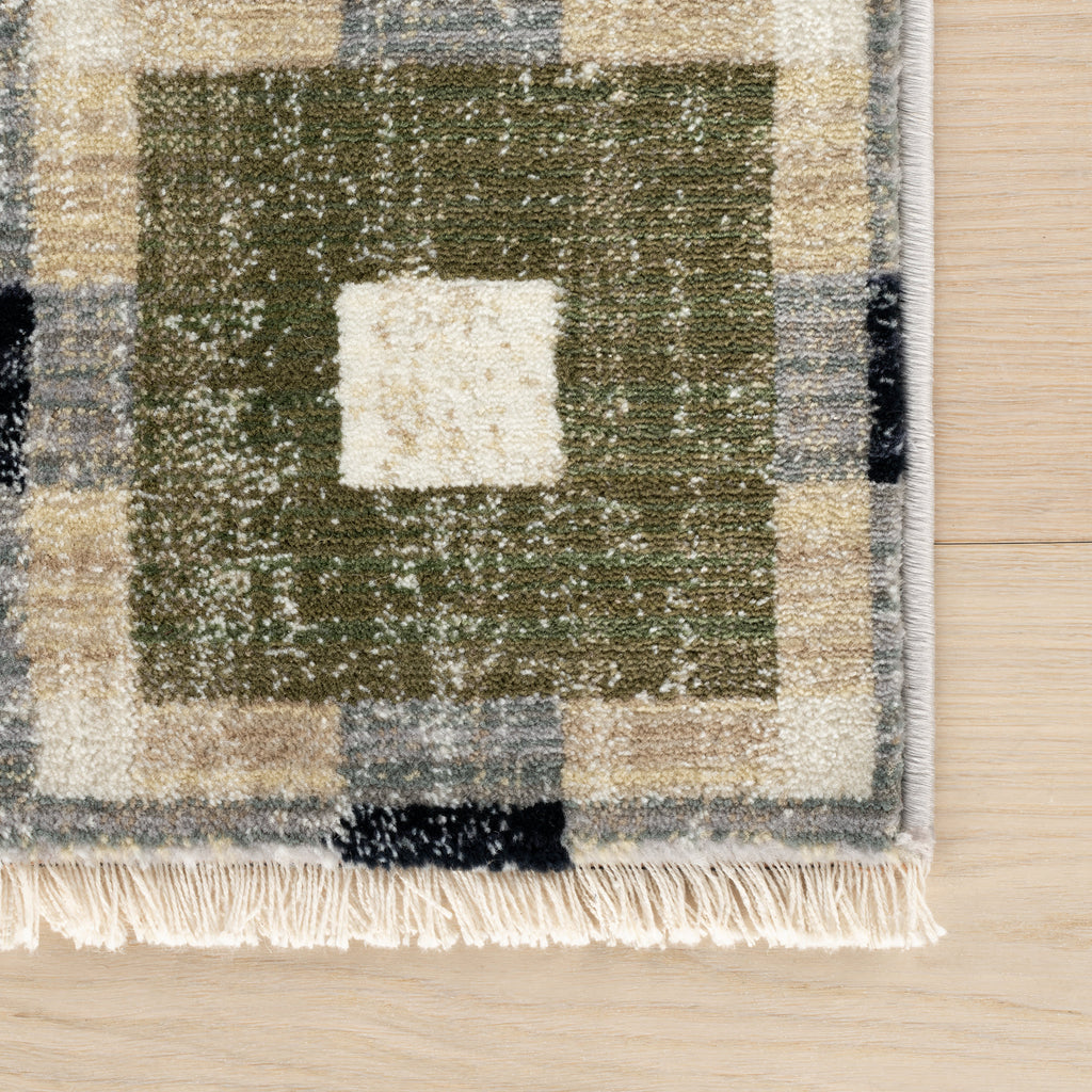 Sorelle Modern Plaid Rug | Green